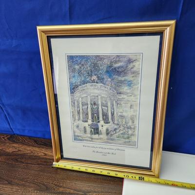 1989 Framed Christmas Card The President and Mrs. Bush