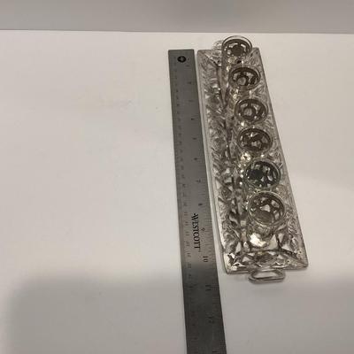 MEXICO STERLING SILVER OVERLAY SHOT GLASSES WITH TRAY