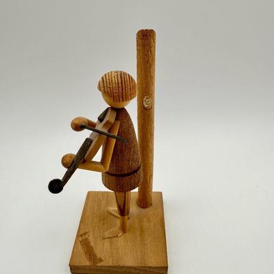 B. Borowik & S Byliniak Carved Wood Polish Figure Musician Violin Player