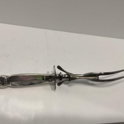 STERLING SILVER HANDLE MEAT SERVING FORK