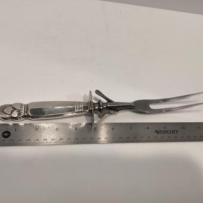STERLING SILVER HANDLE MEAT SERVING FORK