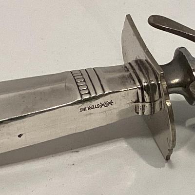 STERLING SILVER HANDLE MEAT SERVING FORK