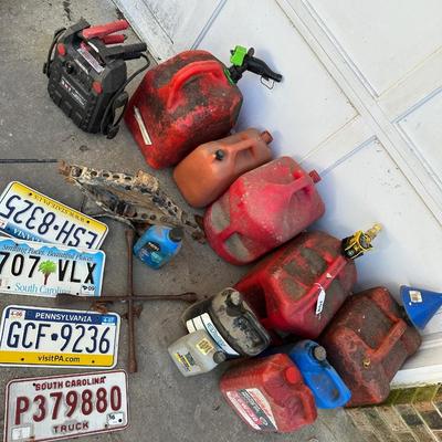 GAS CAN, LICENSE PLATE LOT