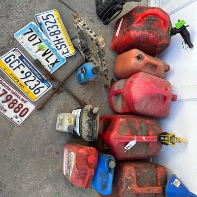 GAS CAN, LICENSE PLATE LOT