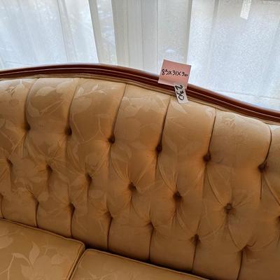 FRENCH PROVINCIAL TUFTED BACK SOFA