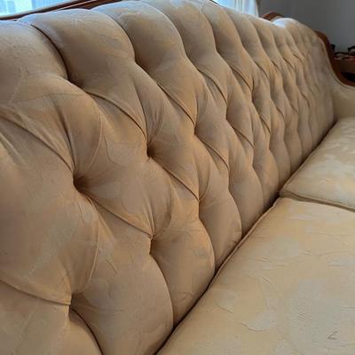 FRENCH PROVINCIAL TUFTED BACK SOFA
