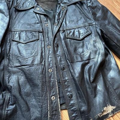 MEN'S BLACK LEATHER JACKET LOT