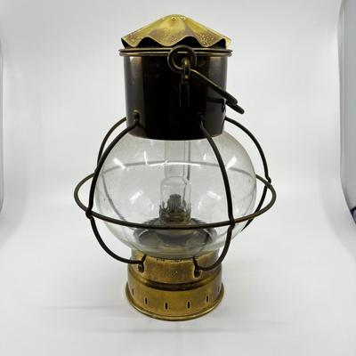 N241 Vintage Globe and Brass Nautical Maritime Kerosene Lantern