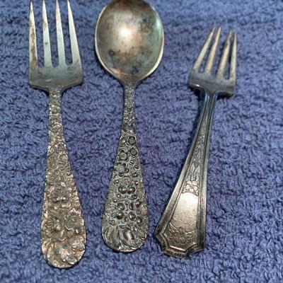 Scrap Lot - Sterling - Childs Set, Butter Knife +
