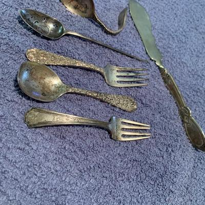 Scrap Lot - Sterling - Childs Set, Butter Knife +