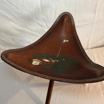 Leather Folding Tripod Saddle Seat Stool (O-RG)