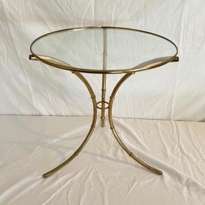 Gold & Glass MCM Small Round Table (O-RG)