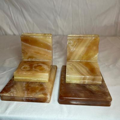 Marble & Brass Bookends (O-RG)