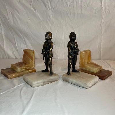 Marble & Brass Bookends (O-RG)