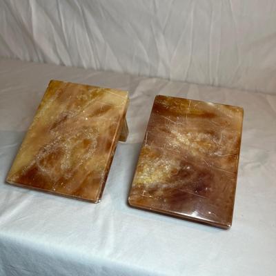 Marble & Brass Bookends (O-RG)