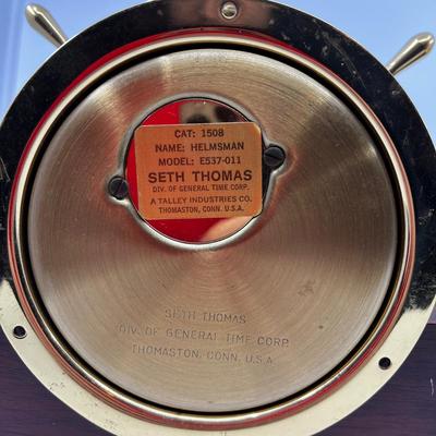 N243 Seth Thomas Helsman Base Shipâ€™s Bell Clock & Barometer Brass