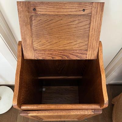 Wooden Trashcan/Hideaway Lift-Top Box (O-RG)