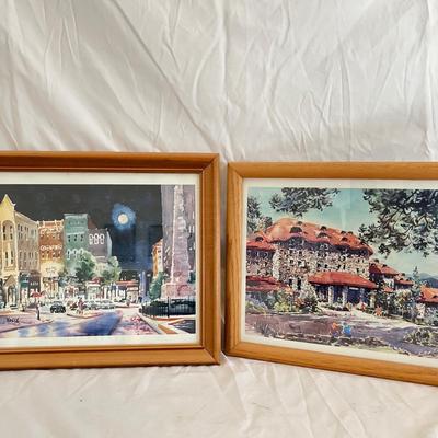 Ann Vasilik Four Framed Prints - Moonlight Over Asheville & More (O-RG)