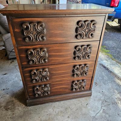 Funky 60s 70s Four Drawer Dresser (G-JS)