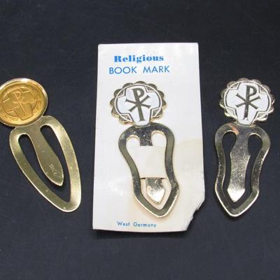Lot of Vintage Religious Book Marks Silvertone Gold West Germany & Italy