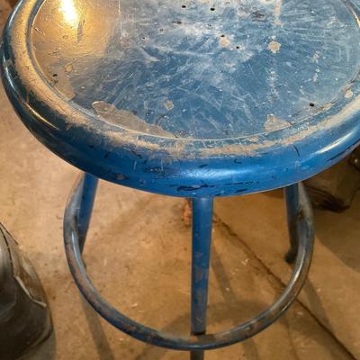 Blue shop stool