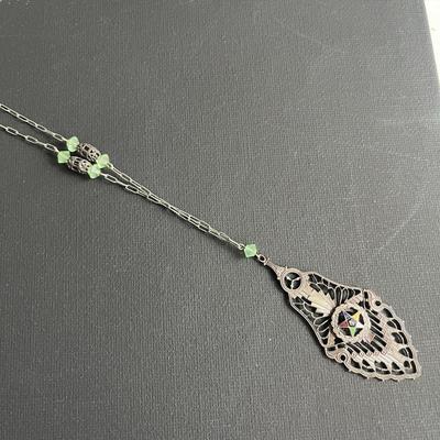 Vintage Silver Pendant Necklace â€˜Eastern Starâ€™ (2)