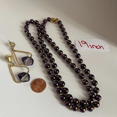Purple Stone Bracelet and Earring Set (10)