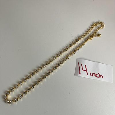 Gold Gem Adjustable Necklace and Pin Bundle (18)