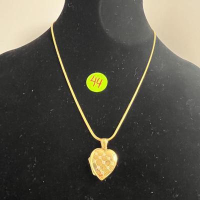 Gold Heart Locket Necklace (44)