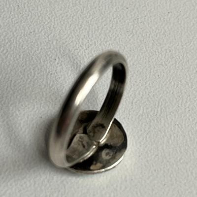 Silver Round Color Block Ring (49)