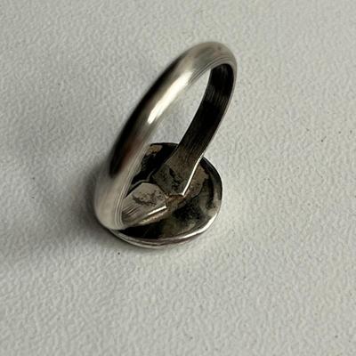 Silver Round Color Block Ring (49)