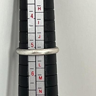 Silver Round Color Block Ring (49)