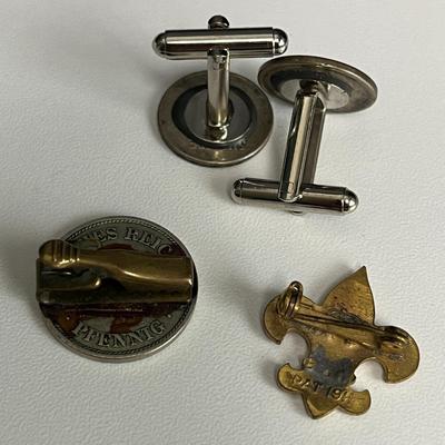 Cufflink, Pin, Clip and Button Assortment (56)