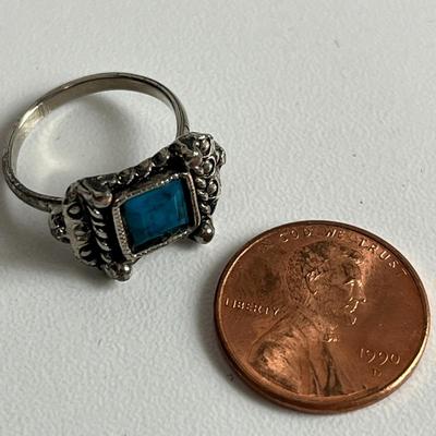 Two Blue & Silver Rings (60)