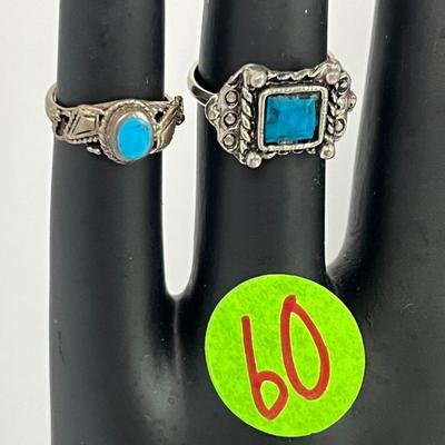 Two Blue & Silver Rings (60)