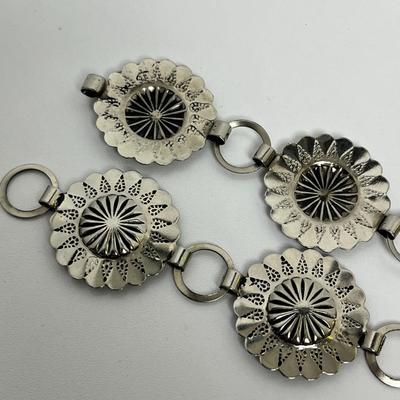 Silver Western Statement Necklace, Earrings, and Dime Ring (96)