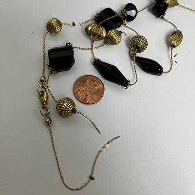 Gold & Black Statement Necklace (100)