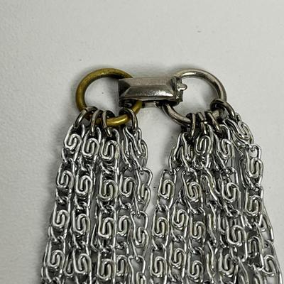 Layered Silver Chain Necklace and Tree Earrings (104)