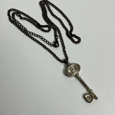 Two Pendant Necklaces - Locket and Key (110)