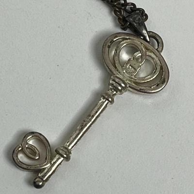 Two Pendant Necklaces - Locket and Key (110)