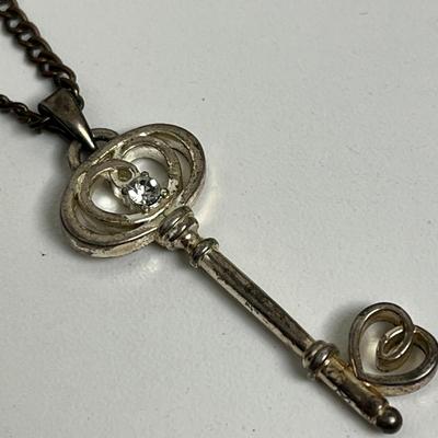Two Pendant Necklaces - Locket and Key (110)