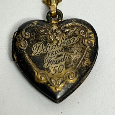 Two Pendant Necklaces - Locket and Key (110)