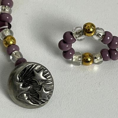 Beaded Necklace & Earrings (115)
