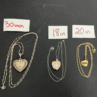 Three Heart Pendant Necklaces (120)