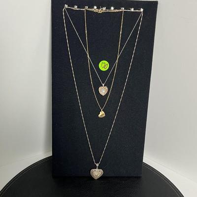 Three Heart Pendant Necklaces (120)