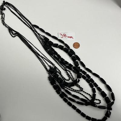 Chico's Black Layered Necklace, Earrings, and Taurus Ring (126)