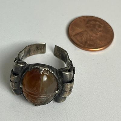 Amber/Yellow Necklace, Ring, and Earrings (127)