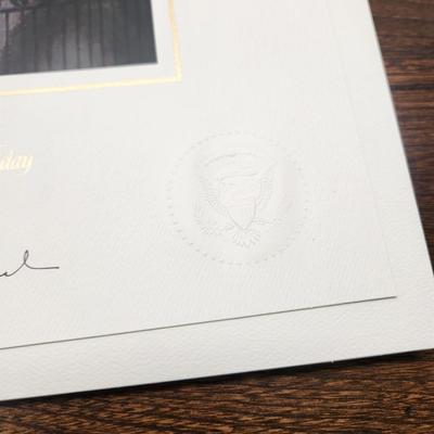 2008 Large White House Christmas Card Signed George Bush Laura Bush