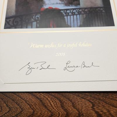 2008 Large White House Christmas Card Signed George Bush Laura Bush