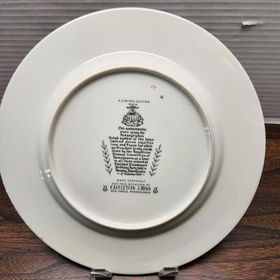1953 President Eisenhower Castleton China Plate 10.5"